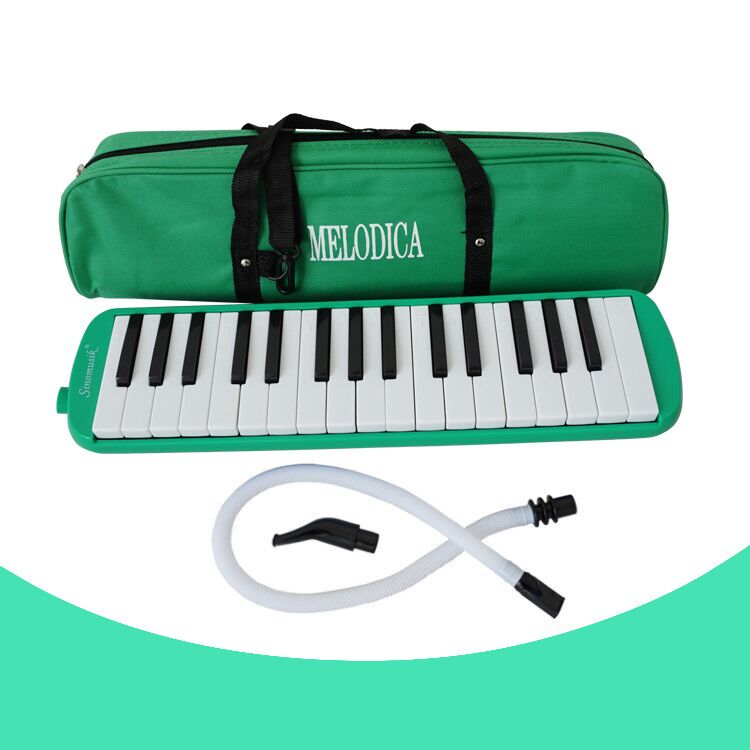 Musical Education Instrument For Music Lovers Beginners And Children With Mouthpiece & Hose & Bag Piano Style Melodica Keyboard Kuyal 32 Key Melodica Green 